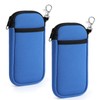 Hifot 2 Pack Double Soft Glasses Case with Carabiner Hook,
