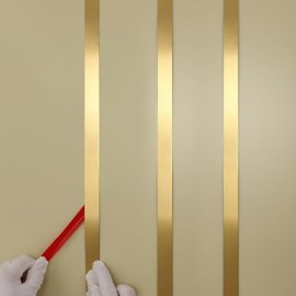Gold Metalized Brushed Finish Molding Trim, Peel and Stick Strip for Mirror Frame, Wall, Fireplace and Home DIY Decoration (16.4 ft x 0.4 inch)
