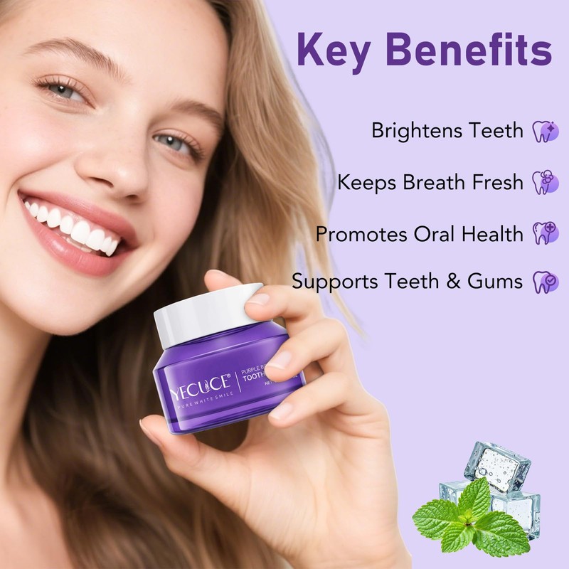 Teeth Whitening Powder, 2Pack Purple Teeth Whitening Powder, Toothpaste Power,
