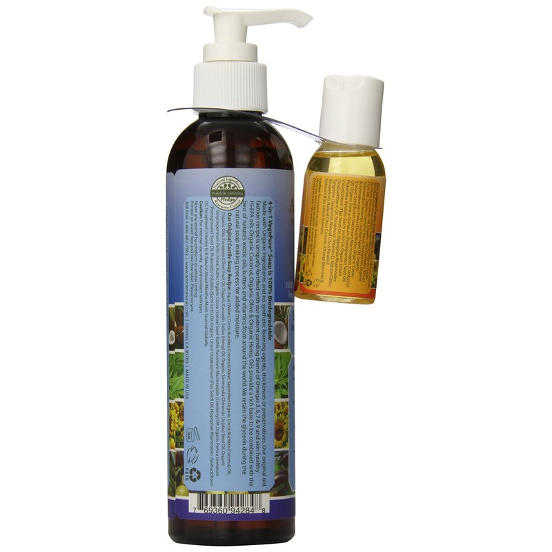 Aroma Naturals Extraordinary Natural 4-in-1 Castile Liquid Soap, Global Mints,