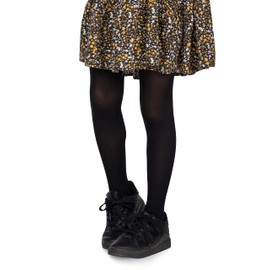 looksy 3-pack Girls Solid Black Tights 40 DEN Opaque Soft Microfiber Children Footed Pantyhose Casual Dance School Ballet set of 3 pairs - Nero 7-8 Years