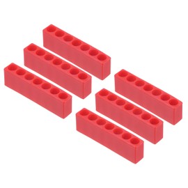 sourcing map 6pcs Plastic Hex Shank Screwdriver Bit Holder Organizer 7 Holes 1/4 Inch Plastic Drill Bits Storage Case for Any 1/4" Hex Shank Metal Driver Bits Use, Red