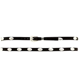 M & F Western Men's Concho Embellished Leather Hat Band (Black)