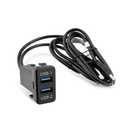 Wujexuhe Dual USB 3.0 Car Dash Flush Mount Extension Cable, Length 3.3FT (1M) Fit for Toyota, Size 1.6”x0.9”x2.3” (Type B)