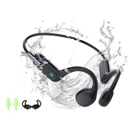 HIFI WALKER Swimming Headphones, Bone Conduction Headphones Bluetooth 5.3, Waterproof MP3 Headphones with 32G Memory, Wireless Open Ear Sport Earphones for Swimming, Running, Cycling, Driving