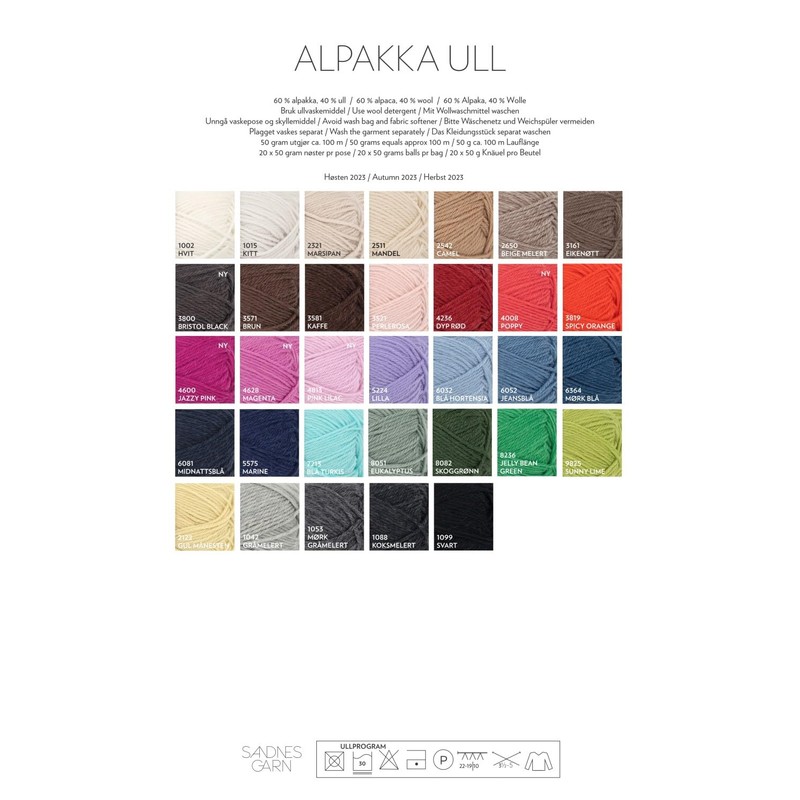 SANDNES GARN Alpaca Ull – Colour: Gråmelert (1042) – 50