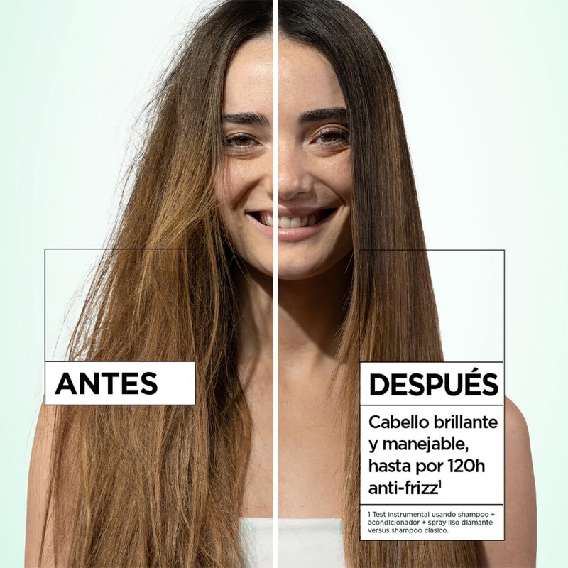 Garnier Fructis Liso Diamante, 100H Brillo Diamante Liso anti frizz