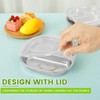 DJAPWPX 3 Pcs Stainless Steel Kid Plate with Transparent Lid