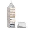 Yeelan 12 Compartments Hanging Shelf, Hanging Organiser, Foldable Wardrobe Organiser,