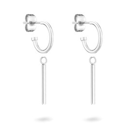 Tamaris Stainless Steel Hoop Earrings 3.5 cm, Stainless Steel, No Gemstone