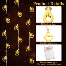 9.8 FT Diwali Lights with 20 LEDs - Colourful Diwali Decorations for House, Diwali String Lights for Diwali Festival Party, Home, Indoor & Outdoor Decor (Warm)