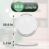ChitChat Ware Porcelain Dinner Plates, 4Pcs White Round Dessert or