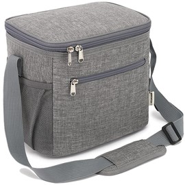 GYEUKHAM Insulated Lunch Bag for Adult/Women/Men, Reusable Large Lunch Box Cooler Soft Leakproof Tote, Thermal Meal Prep Lunch Pail with Adjustable Shoulder Strap for Picnic/School/Travel/Office,Grey