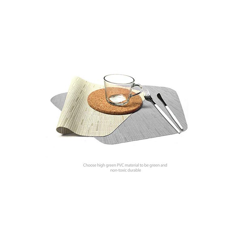 DRASAWEE Round Table Placemats Set of 6 Wedge Washable Table
