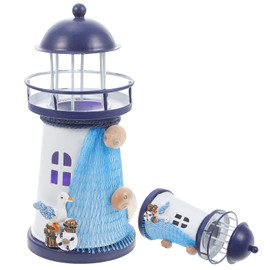 BESPORTBLE Nautical Lighthouse Decor, Small Lighthouse Ornament Mediterranean Style Decoration Beach Lighthouse Model for Home Decor, Photo Props, Ocean Theme Party (5.51inch Tall)