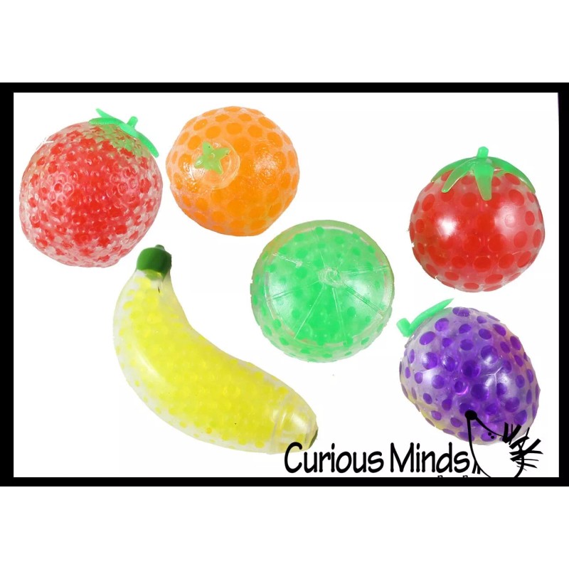 Not Specified 6 Fruit Squeezy Bead Filled Squeeze Stress Ball