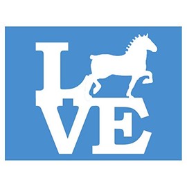 EZ-STIK Draft Horse trot loveJ362 6x6 inch Sticker Draft Horse Decal