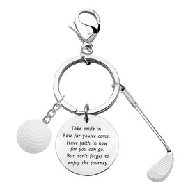 BNQL Golf Keychain Golfer Gifts Golf Lover Gifts Golfing Gifts Golf Club Team Player Gifts (silver)