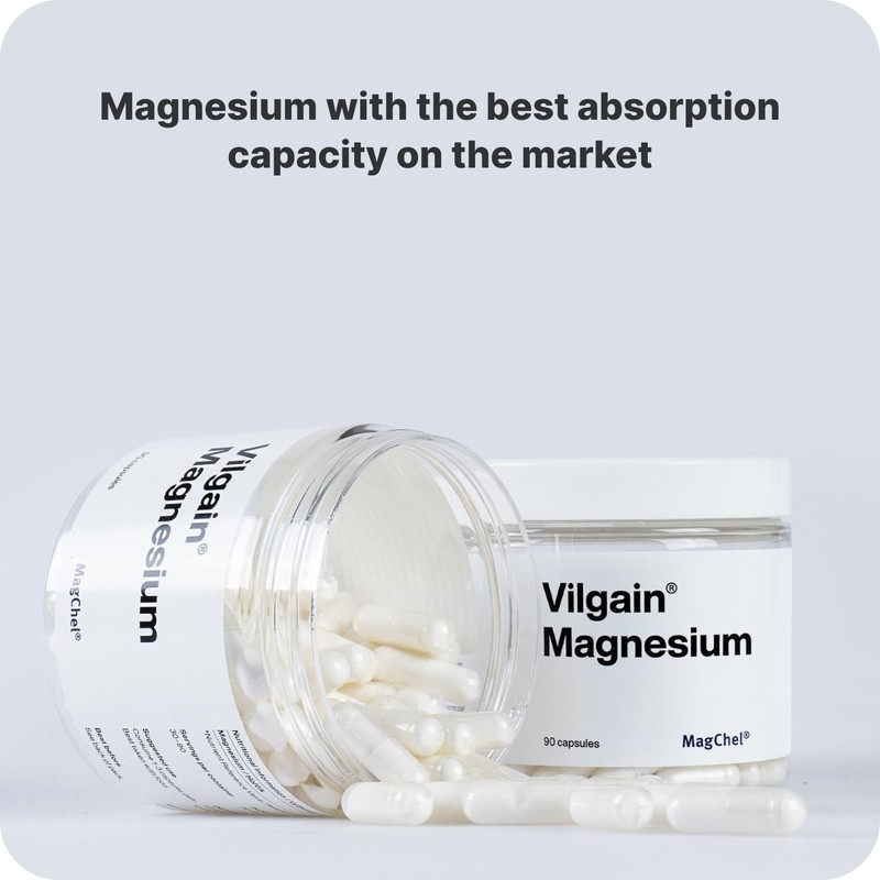 Vilgain Magnesium, Magnesium Bisglycinate for Proper Body Function, Optimally Used,