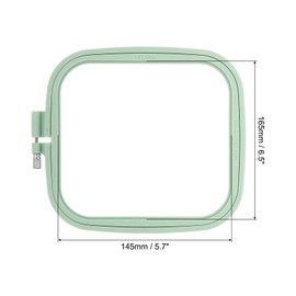 PATIKIL 2 Pieces Square Embroidery Hoops Square Cross Stitch Hoops Frames ABS Plastic Embroidery Hoops for DIY Sewing Tools for Art Craft, Light Green