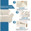 H.VERSAILTEX Modern Velvet Plush 4 Piece High Stretch Sofa Slipcover