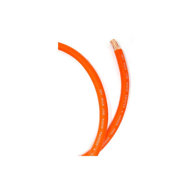 5 ft CCA 4 Gauge Oversized Orange Power Ground Wire