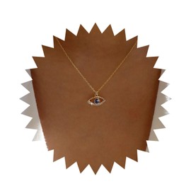 Allereya Vintage Crystal Devil Eye Necklace Rhinestone Eye Pendant Necklace Purple Amethyst Eye Necklace Gold CZ Evil Eye Necklace Jewellery for Women and Girls (Purple), Zinc, No Gemstone