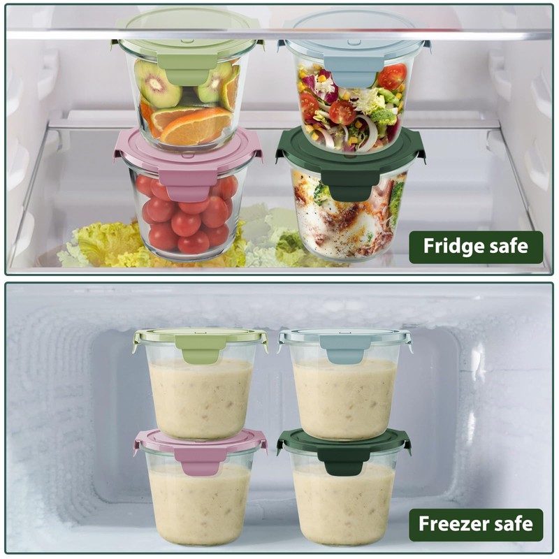 3Cup/23oz Glass Meal Prep Containers with Vented Lids Food Storage,