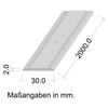 GedoTec Aluminium Transition Profile Super Flat Perforated Transition Rail 2000