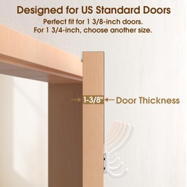 CHAUNCEY HOME Over The Door Hooks Hanger with Extended Arms, Fit 1 3/8" Door, Tool-Free Assembly, F7U, Towel Rack Organizer Holder - Glossy White