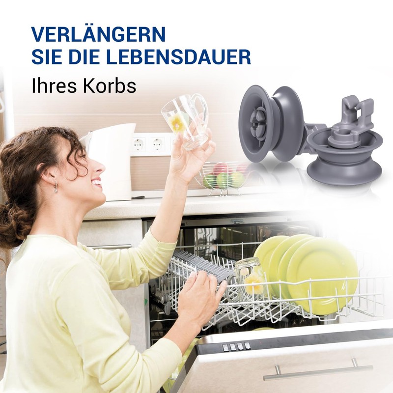 VIOKS Dishwasher Basket Wheels 31 mm Diameter Set of 8