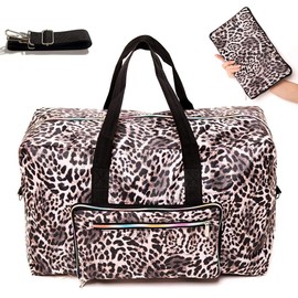 Arxus Large foldable travel bag. Carry the travel bag over luggage at the weekend with shoulder strap, Leopard pattern, Einheitsgröße
