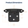 Home Expert 10 Pack (5 Pairs) Matte Black Cabinet Hinges
