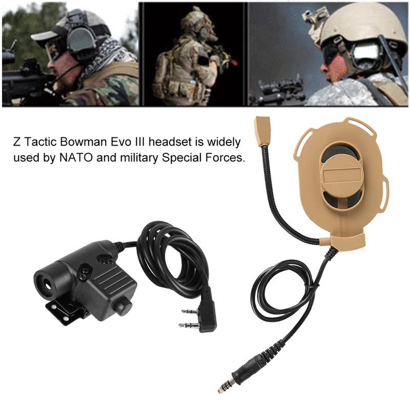 Z Single Side Tactic K head Walkie Talkie Bowman Elite