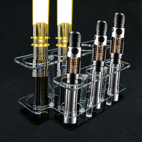ERMMZHZW Lightsaber Display Stand,Acrylic Multi-Hole Tabletop Lightsaber Holder,Can hold 7