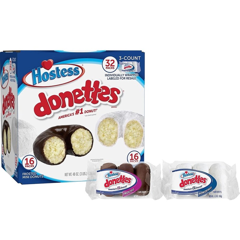 Hostess Mini Powered Donettes and Frosted Chocolate Donettes (1.5 oz.,