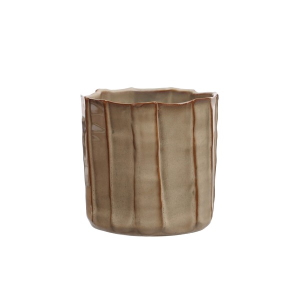 Bloomingville 5.5 Inches Round Stoneware Pleated Reactive Glaze, Holds 4