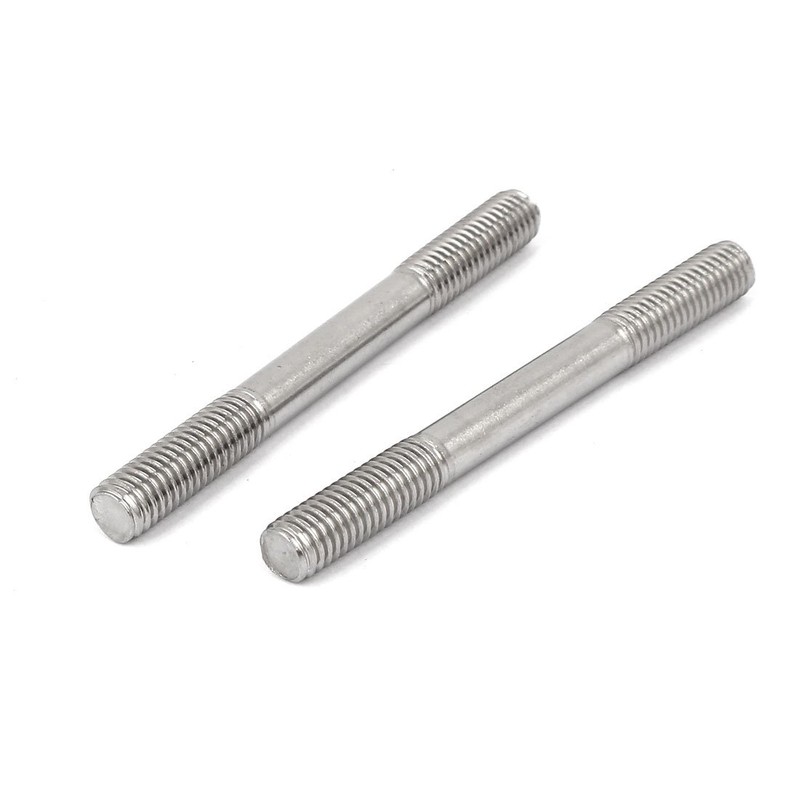 sourcing map Pack of 10 Double End Threaded Bolts Screw