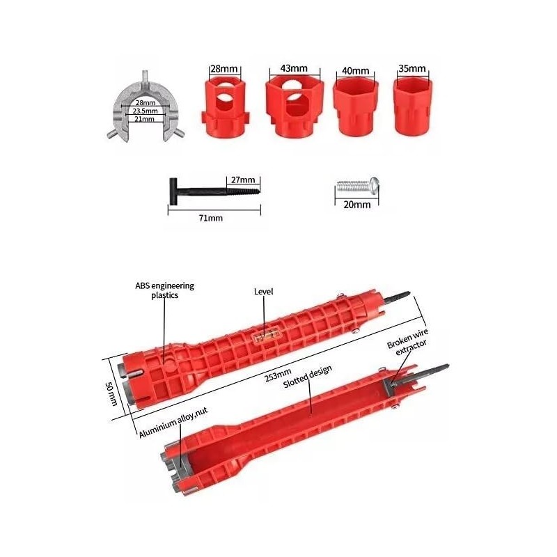 Mr.Gadget's Solutions 14-in-1 Faucet Sink Wrench Plumbing Tool Set -
