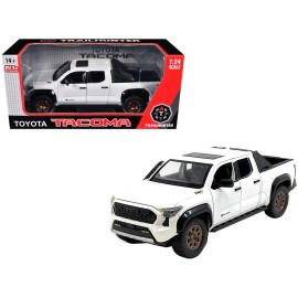 2024 for Toyota Tacoma Trailhunter Edition Pickup Truck DCD 1/24 White Metallic Diecast Model Car
