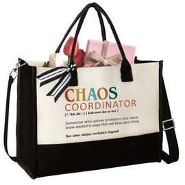 Embroidery Thank You Gifts for Women, Boss, Coworker, Manager, Office, Teacher, Nurse - Chaos Coordinator Gifts, Boss Lady Gifts - Boss Day Gifts, Boss Day Gifts for Women, Birthday Gifts - Tote Bag