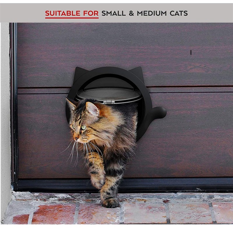 Cat Door, 4 Way Locking,12.2 x 10.2 in, for Cats