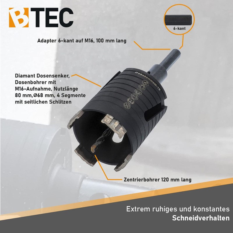 Diamond Socket Drill Bit for Masonry with Hexagonal Socket Usable