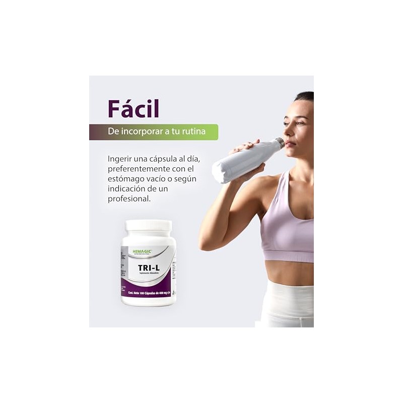 Tri Triptofano Puro 400 Triptófano Lisina Vitamina 100 Cápsulas Suplementos
