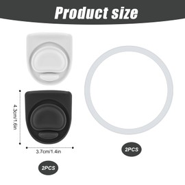 4pcs Bottle Seal Ring & Replacement Stopper for Owala FreeSip 16oz 19oz 24oz 32oz 40oz, Silicone O Ring Water Bottle Lid Parts, Cap Mouth Plug Gasket Accessories, BPA-Free (Black, White)