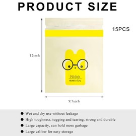 SHMZK 15 PCS Car Trash Bags, Easy Stick-On Disposable Car Garbage Bags Leak-Proof Vomit Bags, Waterproof Self Adhesive Cleaning Bags for Vehicles Bedrooms Offices, Car Accessories (Little Yellow Man)