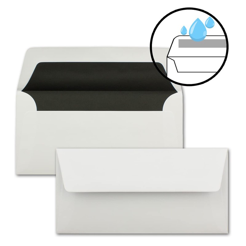 25x Mourning Paper Sets DIN A4 with white envelopes, black