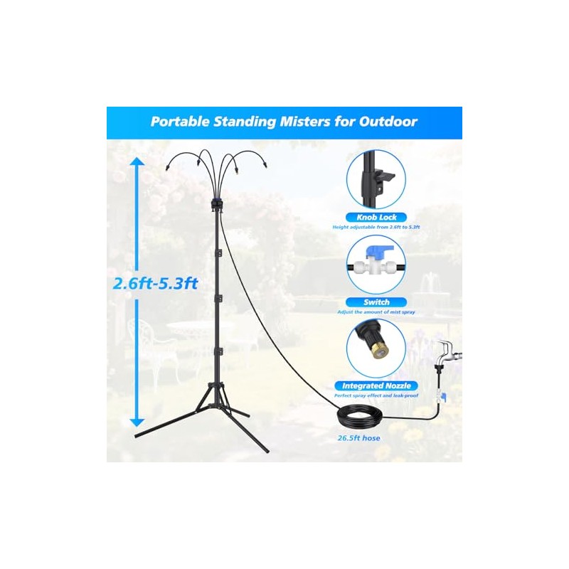 LASTOOLS Adjustable Height Outdoor Misting System