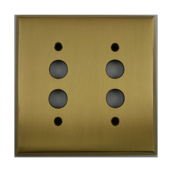 Classic Accents Antique Brass 2 Gang Push Button Light Switch Wall Plate