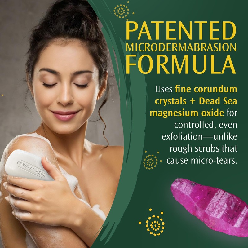 Exfoliating Bar Soap for Men & Women, Crystal Peel Luxury